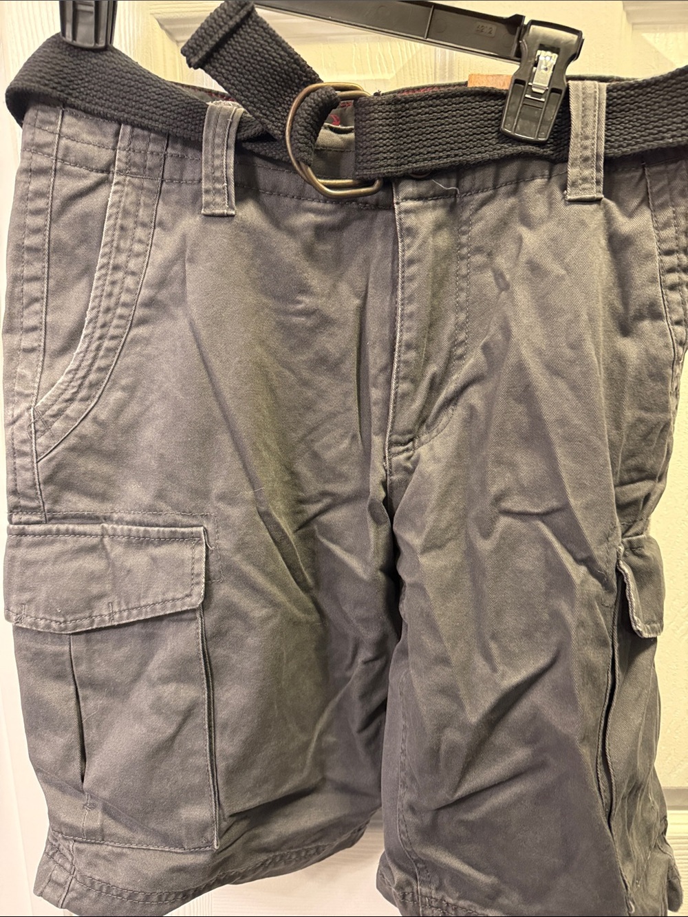 Red Camel Men's Gray Cargo Shorts with Belt